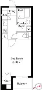 ボヌール麻布十番【6階】の間取り