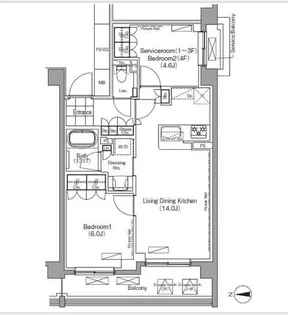 プレジリア代々木大山町【2階】の間取り