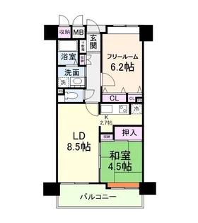 シャルマンフジアニエス本町【6階】の間取り