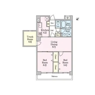 弦巻DSハイム【2階】の間取り