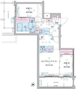 GENOVIA三軒茶屋 green veil【4階】の間取り