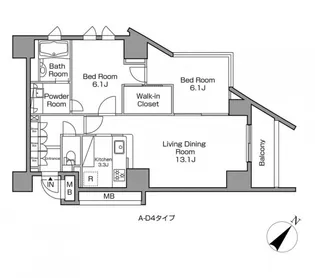 レジディアタワー中目黒【11階】の間取り