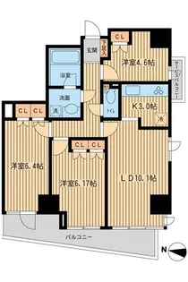 KDXレジデンス千駄木【3階】の間取り