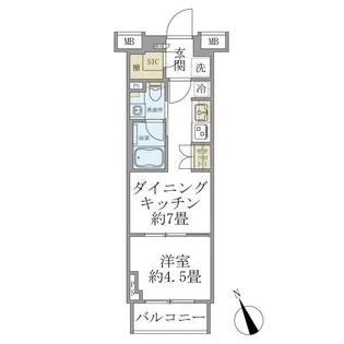 クレヴィア池袋West【2階】の間取り