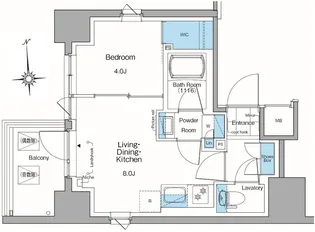 ルフォンプログレ田原町【13階】の間取り