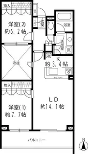 リベルテ等々力【2階】の間取り