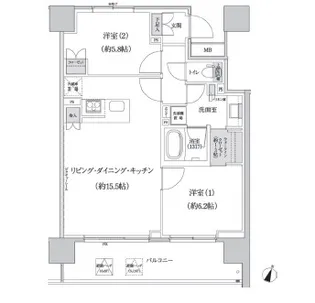 パークハビオ渋谷本町レジデンス【5階】の間取り