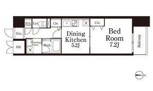 パークキューブ北浜【7階】の間取り