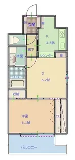 ラグレース福島【401号室】の間取り