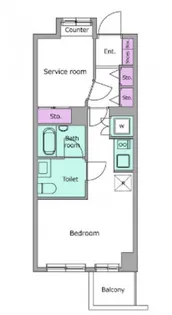 レジディア六本木檜町公園【114号室】の間取り