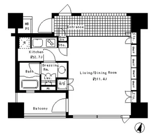 パークアクシス渋谷神南【10階】の間取り