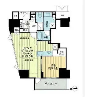ジオタワー新町【15階】の間取り