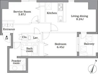 レジディア東麻布【12階】の間取り