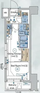 ガリシアレジデンス品川パークサイド【8階】の間取り