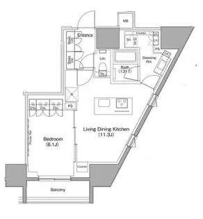 ザ・パークハビオ麻布十番【2階】の間取り