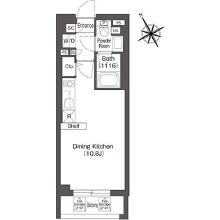 コンフォリア上目黒【3階】の間取り
