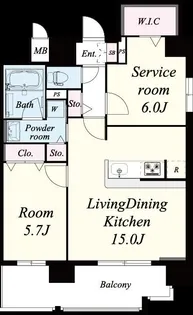 セレーナ・コンフォルト天神橋【10階】の間取り