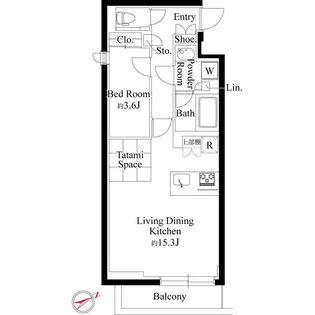 ラヴィエール千駄ヶ谷プレミアムレジデンス【205号室】の間取り