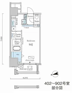 カーサスプレンディッド麻布十番【9階】の間取り