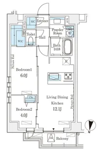 レフィールオーブ麻布仙台坂【4階】の間取り