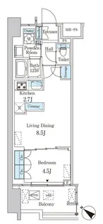 レガシス中目黒【5階】の間取り