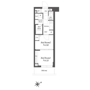 ブランシエスタ品川大井町パークエッジ【206号室】の間取り