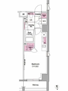 ザ・パークハビオ恵比寿プレイス【8階】の間取り