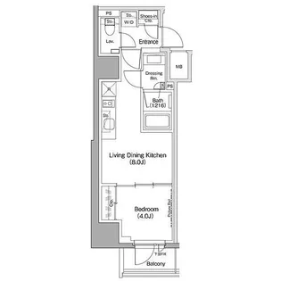 ザ・パークハビオ五反田【14階】の間取り