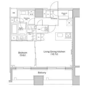 ザ・パークハビオ荏原中延プレイス【14階】の間取り