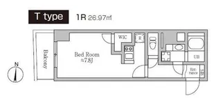 レジディア南品川【4階】の間取り