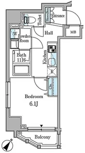 RIOPRADO赤坂【8階】の間取り