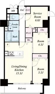ル・マージュ新町【6階】の間取り