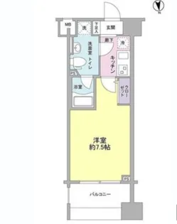 メインステージ白金高輪駅前【9階】の間取り