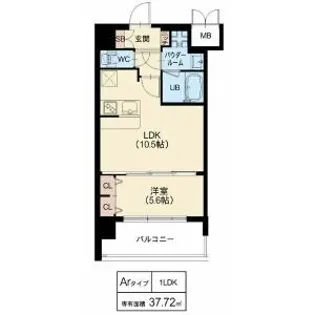 スプランディッド梅田北【7階】の間取り