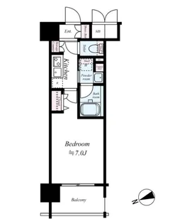 レジュールアッシュ上町台【303号室】の間取り