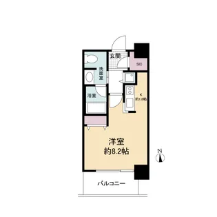 クロスレジデンス大阪新町【0808号室】の間取り