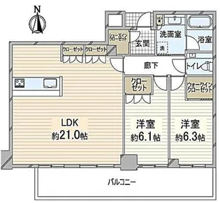 グランドメゾン新梅田タワー【2404号室】の間取り