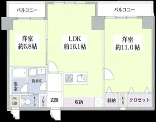 ドミール南青山【410号室】の間取り
