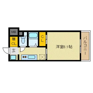 ル・パルトネール梅田北【15階】の間取り