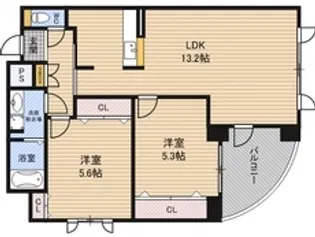 ラ・ポルト福島【10W号室】の間取り