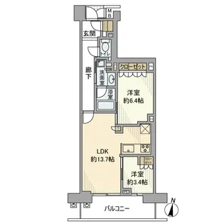 ローレルタワー梅田ウエスト【0号室】の間取り