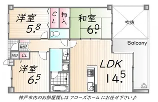 セントファミーユ西神戸NORTHFIELD【3階】の間取り