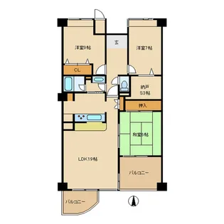 西神糀台ミオ(3L)【1階】の間取り