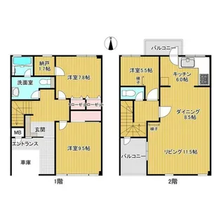 兵庫県神戸市東灘区岡本5丁目【マンション】の間取り