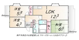 兵庫県神戸市西区池上4丁目【マンション】の間取り