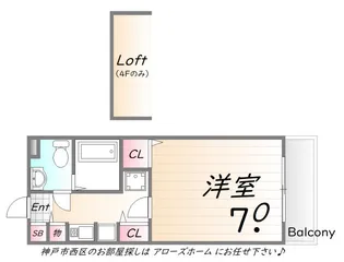 フローレンス西【4階】の間取り