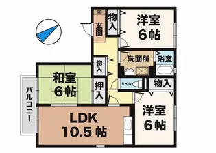 アルパポンテ三番館【2階】の間取り