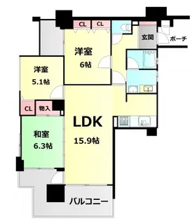 ワコーレ朝霧シーサイトヒルズ【4階】の間取り