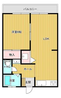 グレースコーポ湯の坂【206号室】の間取り