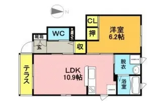 かぐや姫パークA【101号室】の間取り